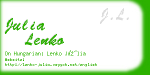 julia lenko business card